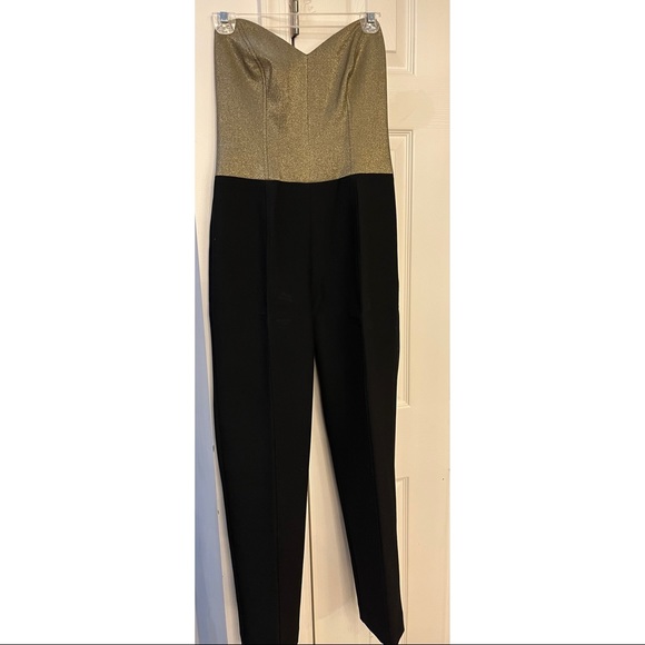 NWOT Trina Turk Black/Gold Strapless Jumpsuit- sz 6! - Picture 7 of 8